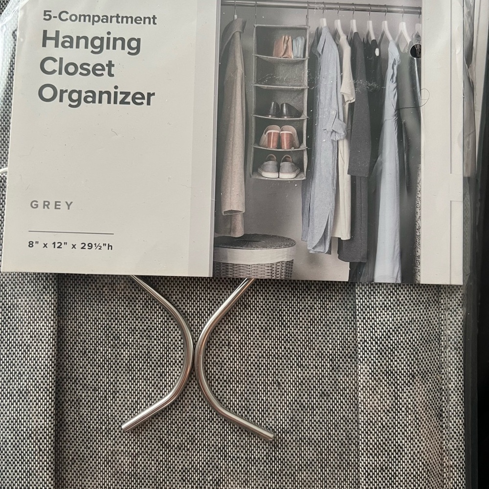 Grey Hanging Closet Organizer